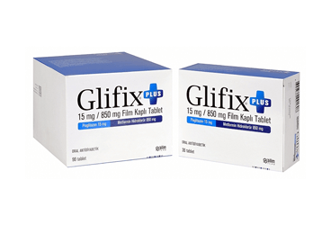 GLIFIX PLUS 15/850 mg 90 film kaplı tablet kutu görseli