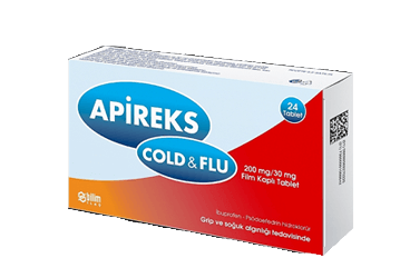 APIREKS COLD&FLU 200 mg/30 mg 24 film kaplı tablet kutu görseli