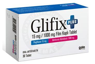 GLIFIX PLUS 15/1000 mg 30 film kaplı tablet kutu görseli