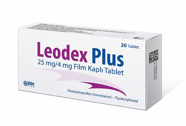 LEODEX PLUS 25 mg/4 mg 20 film kaplı tablet kutu görseli