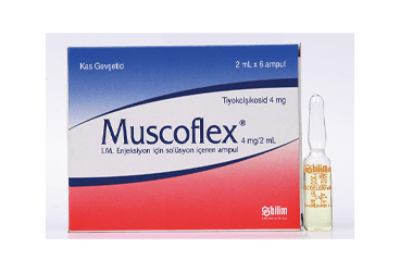 MUSCOFLEX 4mg/2ml IM enj. için solüsyon içeren 6 ampül kutu görseli