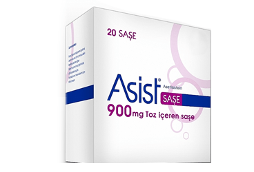 ASIST 900 mg toz içeren 20 saşe kutu görseli