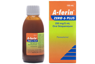 A-FERIN ZERO 6 PLUS 250 mg/5 ml oral süspansiyon (150 ml) kutu görseli