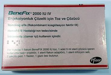 BENEFIX 2000 IU IV enjeksiyonluk çözelti için toz ve çözücü kutu görseli