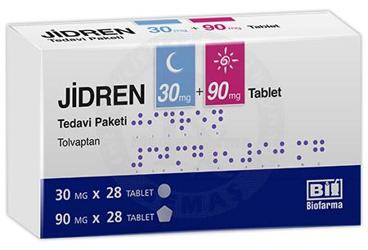 JIDREN 30 mg + 90 mg tablet tedavi paketi 56 adet (28 adet 30 mg ve 28 adet 90 mg tablet) kutu görseli