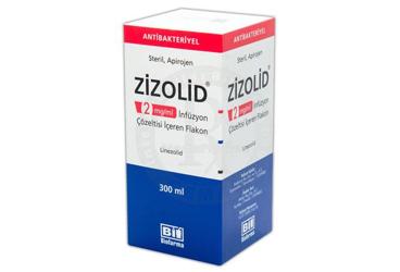 ZIZOLID 2mg/ml infizyon çözeltisi içeren 300 ml flakon kutu görseli