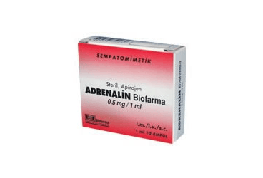 ADRENALIN BIOFARMA 0.50 mg 10 ampül kutu görseli