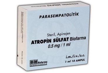 ATROPIN SULFAT BIOFARMA 0.50 mg/1 ml 10 ampül kutu görseli