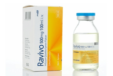 RAVIVO 500 mg/100 ml IV infüzyon çözelti içeren flakon kutu görseli