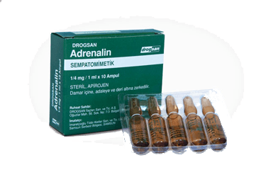 ADRENALIN DROG. 0.25 mg 10 ampül kutu görseli