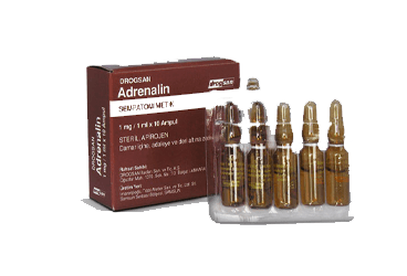 ADRENALIN 1 mg 1 ml 100 ampül kutu görseli