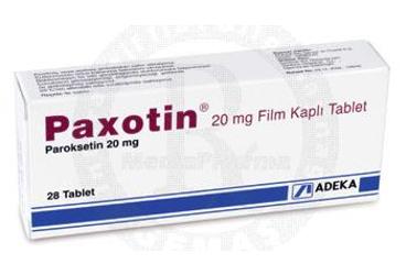 PAXOTIN 20 mg 28 film kaplı tablet kutu görseli