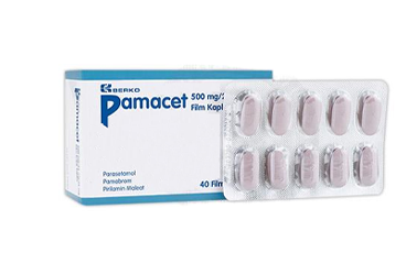 PAMACET 500 mg/25mg/15 mg film kaplı tablet (40 tablet) kutu görseli