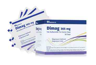 DIMAG 365 mg tek kullanımlık toz içeren 30 saşe kutu görseli
