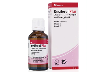 DESIFEROL PLUS 2000 IU+3333 IU+70 mg/ml oral damla çözelti (20 ml) kutu görseli