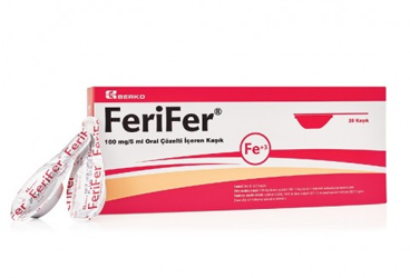 FERIFER 100 mg/5 ml oral çözelti içeren 28 kaşık kutu görseli