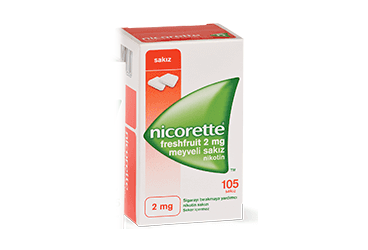 NICORETTE FRESHFRUIT 2 mg MEYVELI SAKIZ 105 tablet kutu görseli