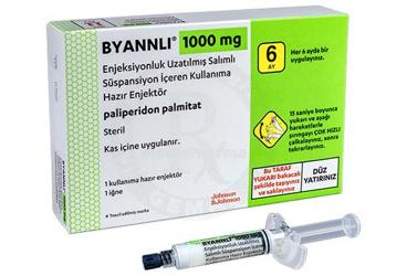 BYANNLI 1000 mg enjeksiyonluk uzatılmış salınımlısüspansiyon içeren kullanıma hazır enjektör (1 adet) kutu görseli
