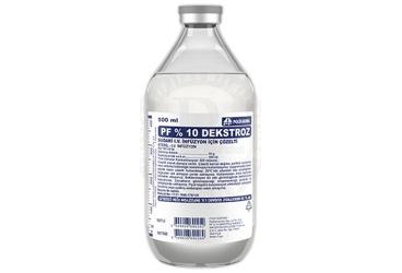 %10 DEKSTROZ solüsyonu 500 ml setsiz (cam şişe) kutu görseli