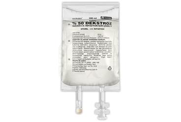 POLIFLEKS %50 DEKSTROZ sudaki solüsyonu 100 ml(pvc torba)setsiz kutu görseli