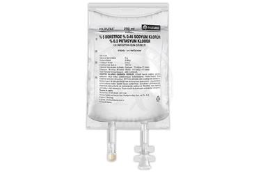 POLIFLEKS %5DEKSTROZ %0.45 Sodyum Klorür %0.3 potasyum klorür solüsyonu 250 CC PVC setli kutu görseli