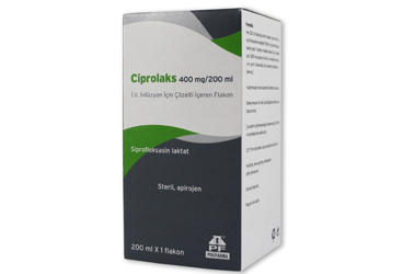CIPROLAKS 400 mg/200 ml IV inf.çöz.içeren flakon kutu görseli
