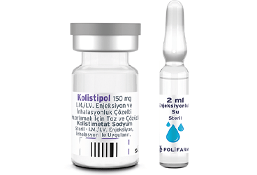 KOLISTIPOL 150 mg IM/IV enjeksiyon ve inhalasyonLUK çözelti hazırlamak için toz ve çözücü kutu görseli