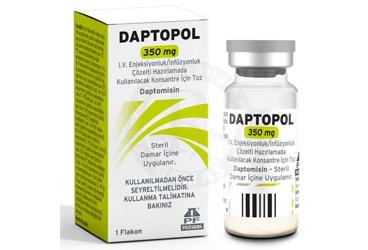 DAPTOPOL 350 mg I.V enjeksiyonluk/infüzyonluk çözelti hazırlamada kullanılacak konsantre için toz kutu görseli