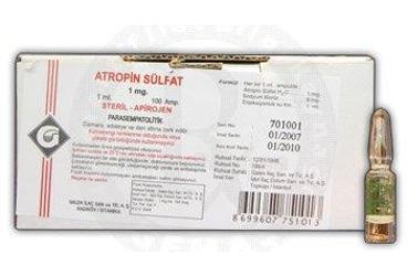 ATROPIN SULFAT 1 mg 1 ml 100 ampül kutu görseli