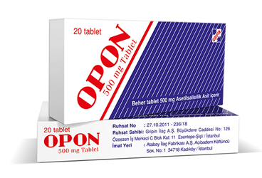 OPON 500 mg 20 tablet kutu görseli