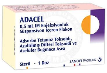 ADACEL 0.5 ml IM enj. için sus. içeren flakon kutu görseli