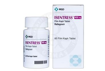 ISENTRESS 400 mg 60 film kaplı tablet kutu görseli
