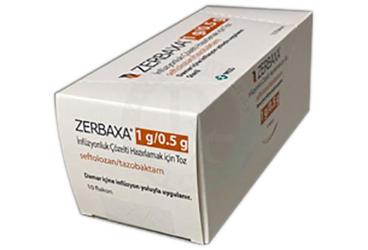 ZERBAXA 1G/0.5G inf. kons. çöz. hazırlamak için toz içeren 10 flakon kutu görseli