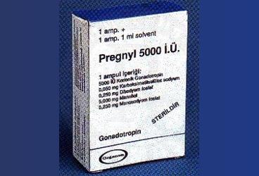 PREGNYL 5000 IU IM/SC enjeksiyon için liyofilize toz içeren 1 flakon kutu görseli