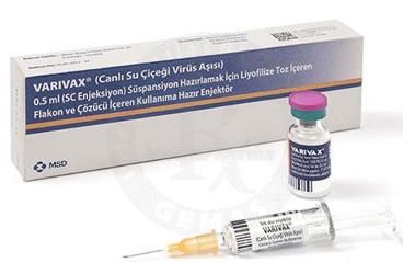 VARIVAX 0.5 ml (SC ENJEKSIYON) süspansiyon hazırlamak için liyofilize toz içeren flakon {Merck} kutu görseli