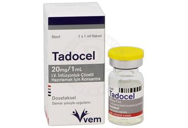 TADOCEL 20 mg/1 ml inf. için konsantre çöz. içeren flakon { Teva } kutu görseli