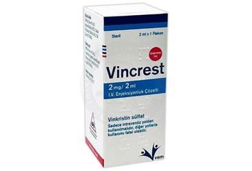 VINCRISTINE-TEVA 2 mg/ 2 ml enj.çöz.içeren flakon kutu görseli