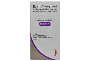 EPIRITU 50 mg/25 ml IV INTRAVEZIKAL infüzyon için konsantre çözelti içeren 1 flakon kutu görseli