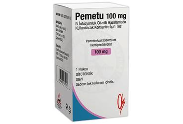 PEMETU 100 mg IV infüzyonluk çözelti hazırlamada kullanılacak konsantre için toz (1 flakon) kutu görseli