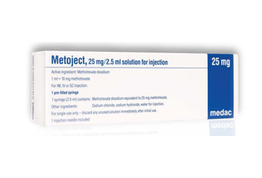 METOJECT 25mg/2.5 ml kull.haz.ENJ.sol.içeren 1 adet şırınga kutu görseli