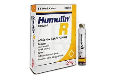 HUMULIN-R 100 IU/ml 3 ml 5 kartuş kutu görseli