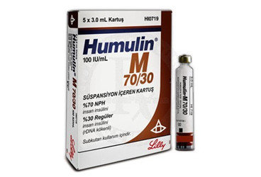 HUMULIN-M PREFIL 70/30 100 IU/ml 3 ml 5 kartuş kutu görseli