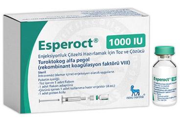 ESPEROCT 1000 IU enjeksiyonluk çözelti hazırlamak için toz ve çözücü (1 flakon) kutu görseli
