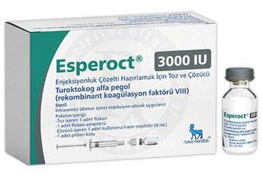 ESPEROCT 3000 IU enjeksiyonluk çözelti hazırlamak için toz ve çözücü (1 flakon) kutu görseli