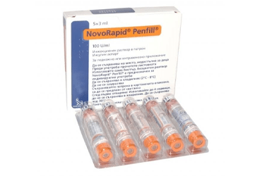 NOVORAPID PENFILL 3 ml 100 IU/ml subkutan enjeksiyon için solüsyon içeren 5 kartuş kutu görseli