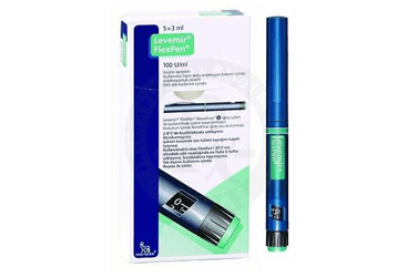 LEVEMIR FLEXPEN 100U/ml 5X3ml kull.hazır dolu enj. kalemI içinde enj. çöz. kutu görseli