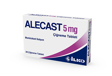 ALECAST 5 mg 28 çiğneme tablet kutu görseli
