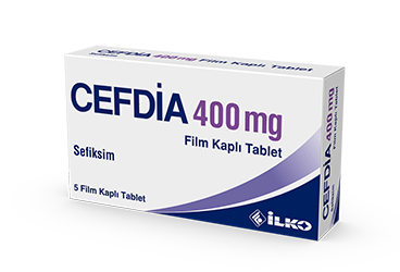 CEFDIA 400 mg 5 film kaplı tablet kutu görseli
