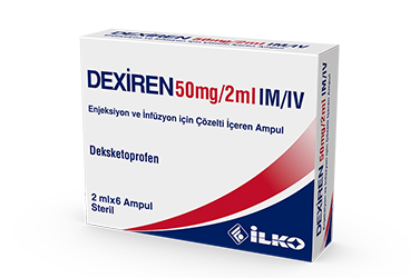 DEXIREN 50 mg/2 ml IM/IV enjeksiyon ve infüzyon için çözelti içeren 6 ampül kutu görseli