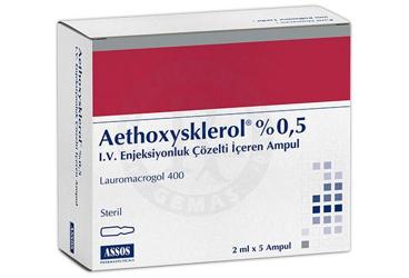 AETHOXYSKLEROL % 0.5 10 mg 2 ml 5 ampül kutu görseli